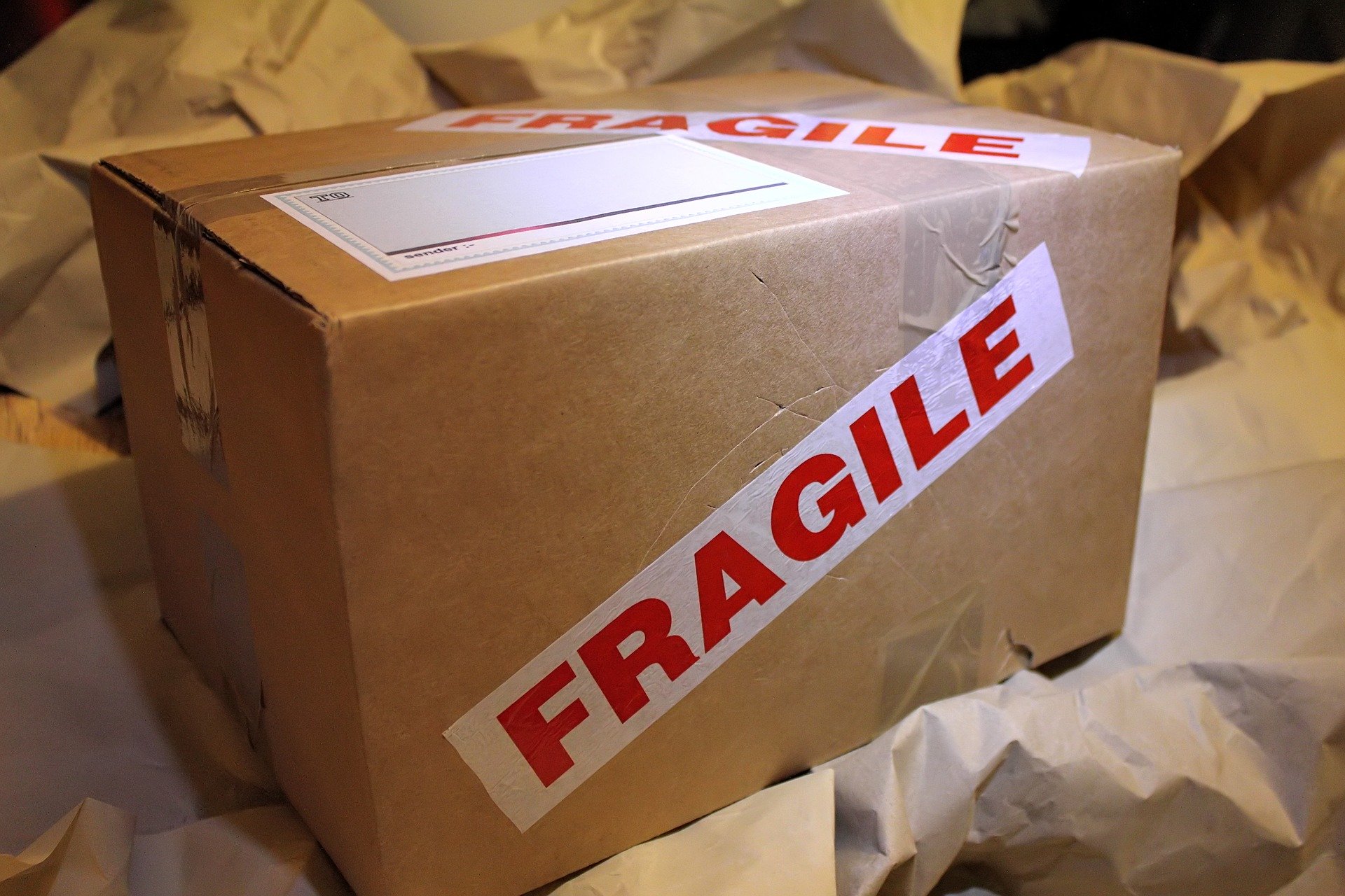 A box labeled fragile