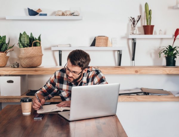 A man working from home
