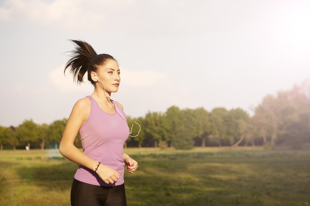 woman jogging in nature