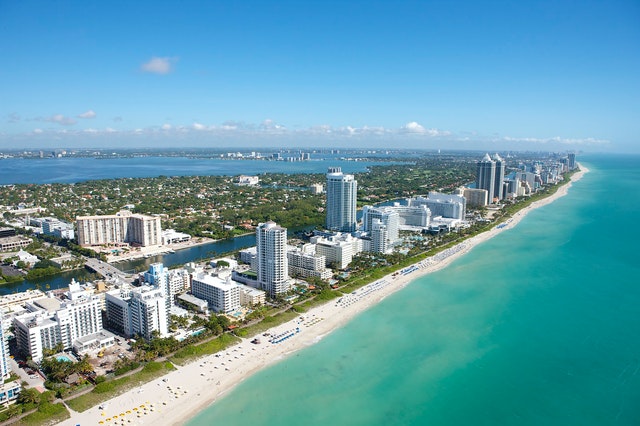 a long sandy South Florida beach