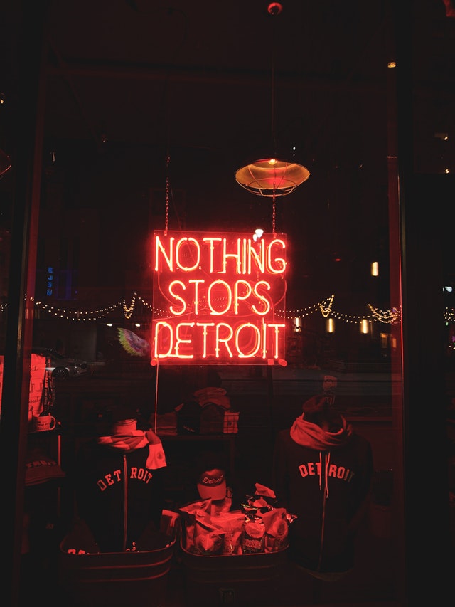 a red neon nothing can stop Detroit